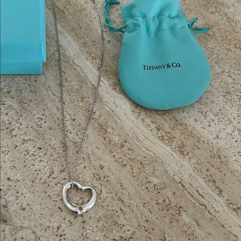 Tiffany & Co. Silver Open Heart Necklace - Picture 3 of 3